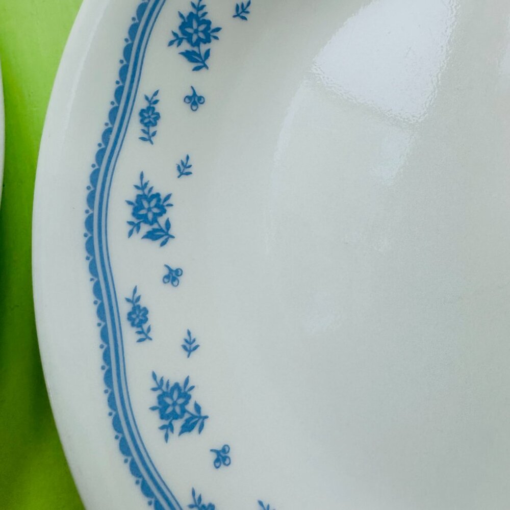 Vintage Corelle Salad Plates Set, Morning Blue Corelle, Vintage Dishes Plates - Picture 6 of 7